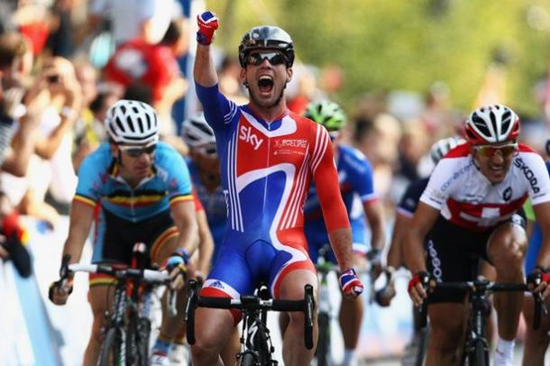 Cavendish celebra su triunfo en Copenhague | Fuente: Getty Images.