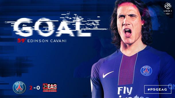 Es el gol número 28 de Edinson Cavani esta temporada. | FOTO: @PSG_Inside