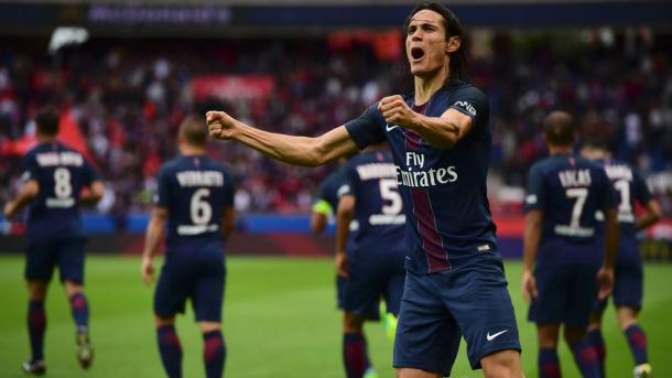 Cavani celebrando su doblete ante el Bordeaux / Foto: Paris Saint-Germain