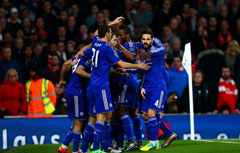 Chelsea players celebrate Costa's opener | Image: Getty