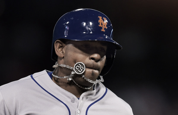Yoenis Cespedes rounds the bases after a home run in the third inning. (Source: Drew Hallowell/Getty Images North America)