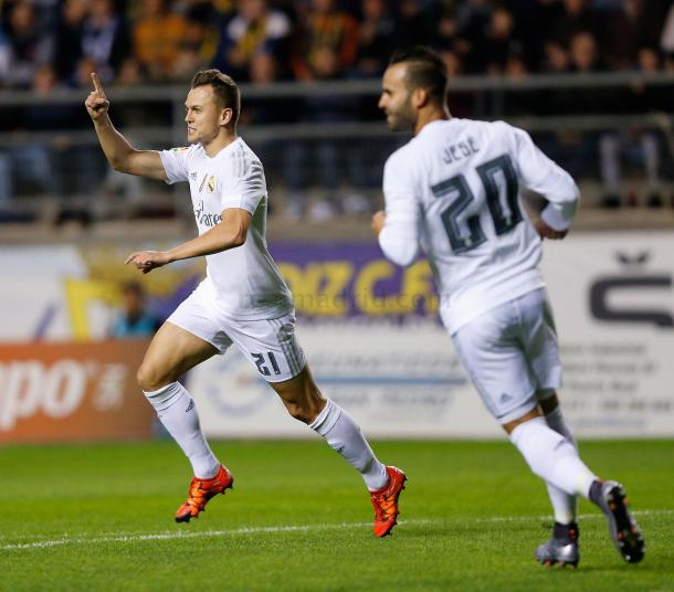 Cheryshev celebra uno de los goles en el polémico Cádiz-Real Madrid. Fuente: Real Madrid