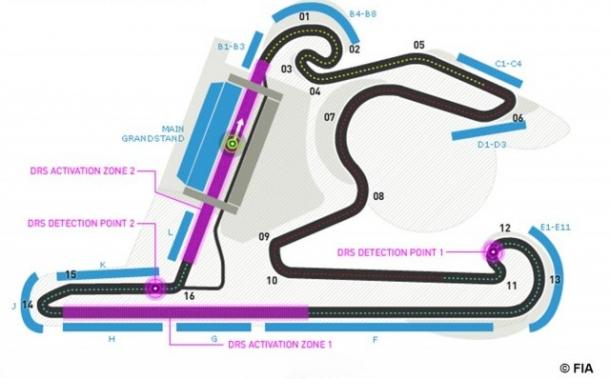 Plano técnico del Circuito Internacional de Shanghái | Foto: FIA.