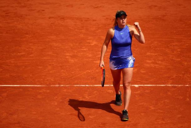 Elina Svitolina reaching her second slam quarterfinal in this year's French Open. Getty Images/Clive Brunskill 