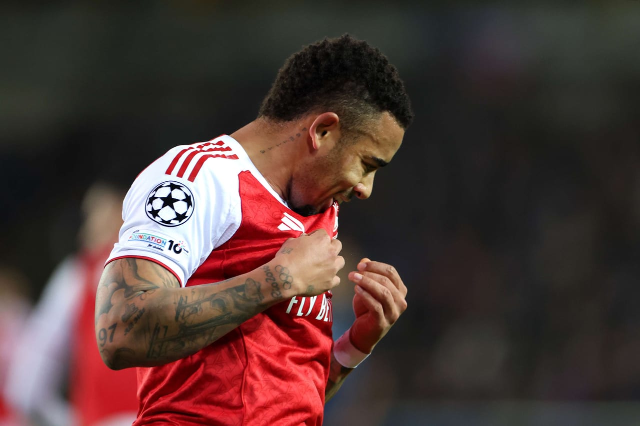 Gabriel Jesus playing for Arsenal in the Champions League