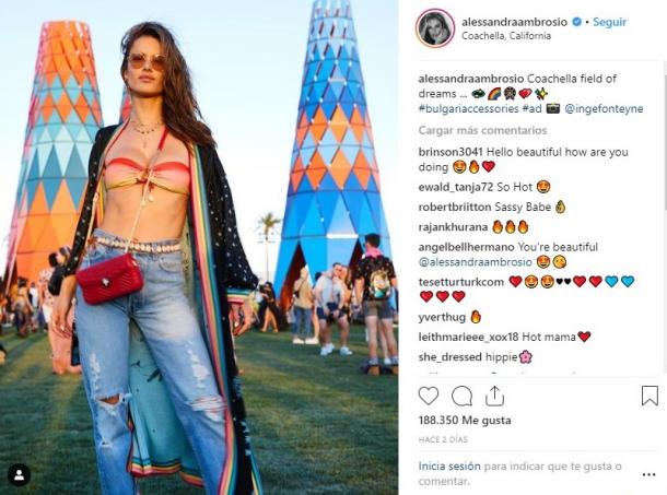 Look de Alessandra Ambrosio en Coachella | Instagram Alessandra Ambrosio