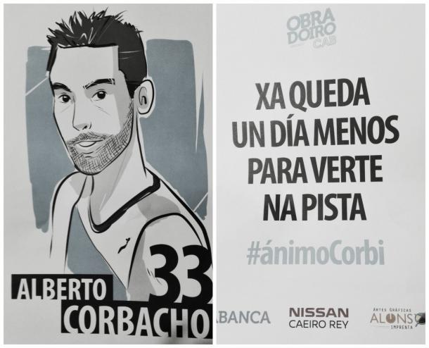 Cartel de apoyo al lesionado Corbacho | Foto: VAVEL
