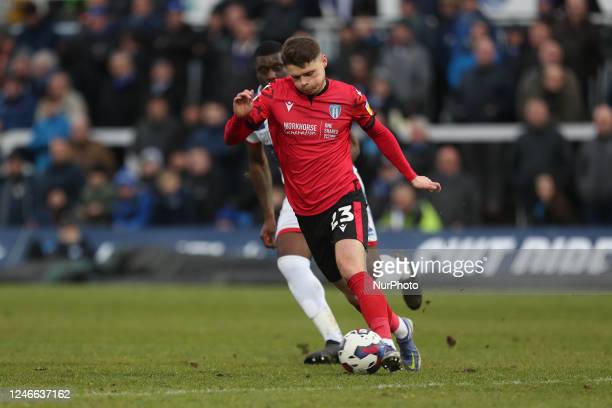 Colchester United's Connor Wood in action during the Sky Bet League 2 match between Hartlepool United and Colchester United at Victoria Park, Hartlepool on Saturday 28th January 2023 (Credit: Mark Fletcher | MI News) (Photo by MI News/NurPhoto via Getty Images)