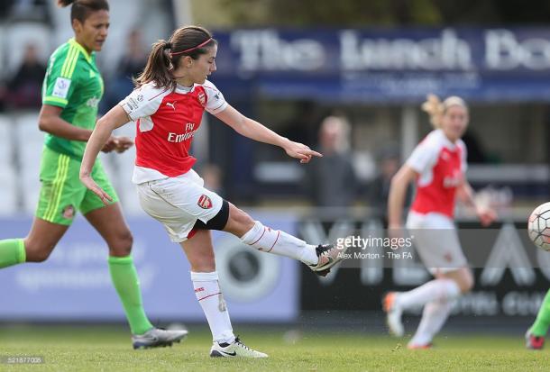 van de Donk in action for Arsenal against Sunderland in the FA WSL