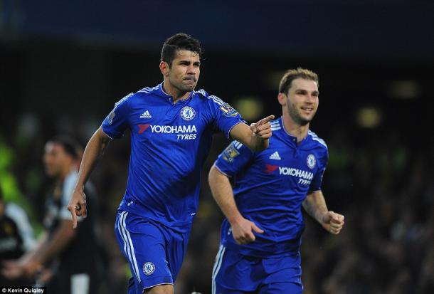 Chelsea hopes lie in Diego Costa's ability to find the net on Sunday. | Image credit: Kevin Quigley - Daily Mail