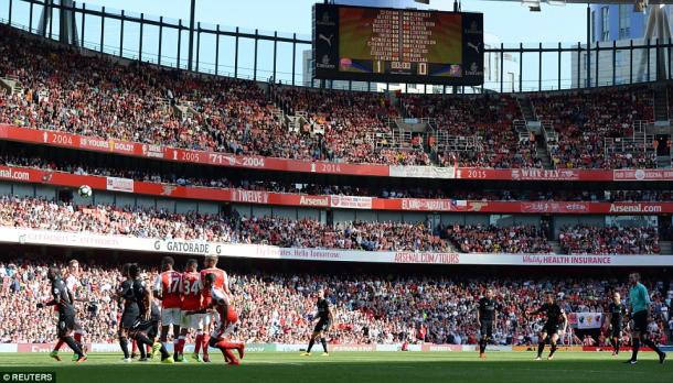 Coutinho scored a free-kick from miles out (photo; Reuters)