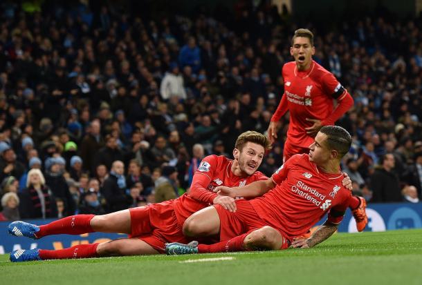 Coutinho celebrates his effort in the 4-1 win against City. (Picture: Getty Images)