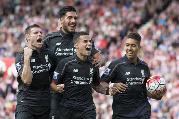 Coutinho celebrates his stunning late winner against Stoke. (Picture: Getty Images)