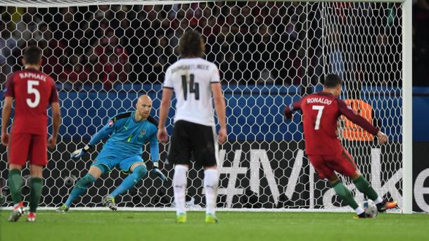 Ronaldo missed a second half penalty versus Austria | Photo: Sky Sports