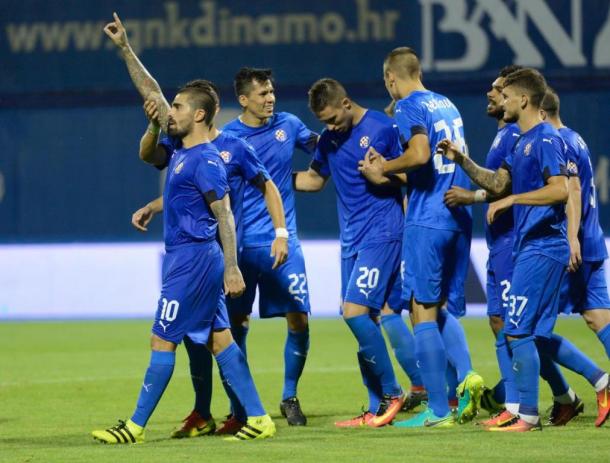 L'esultanza della Dinamo dopo una rete segnata nei preliminari di Champions League. | ilsussidiario.net