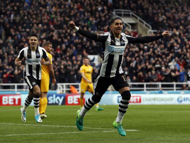 Ayoze celebrando su tanto al Preston. Foto: Newcastle United