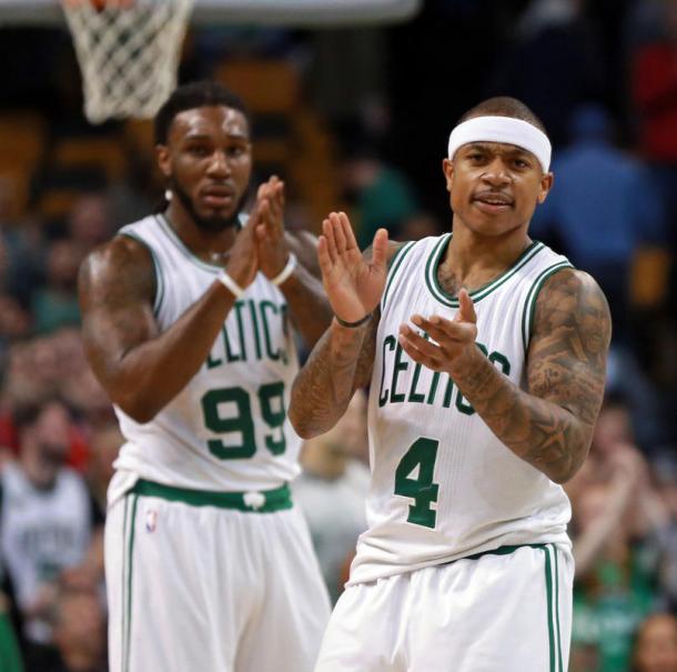 Now former-Celtics pair Crowder and Thomas heading for Cleveland. Photo: Stuart Cahill
