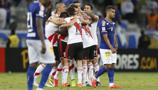 River celebrando en el Mineirao (Foto: RiverLate).