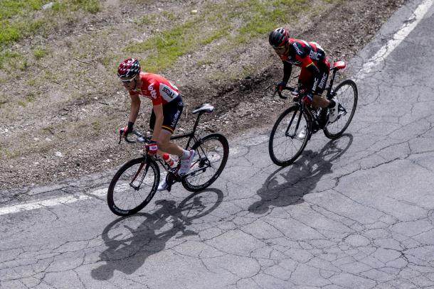 Tim Wellens y Darwin Atapuma en solitario durante un momento de la etapa | Foto: Tour de Suiza