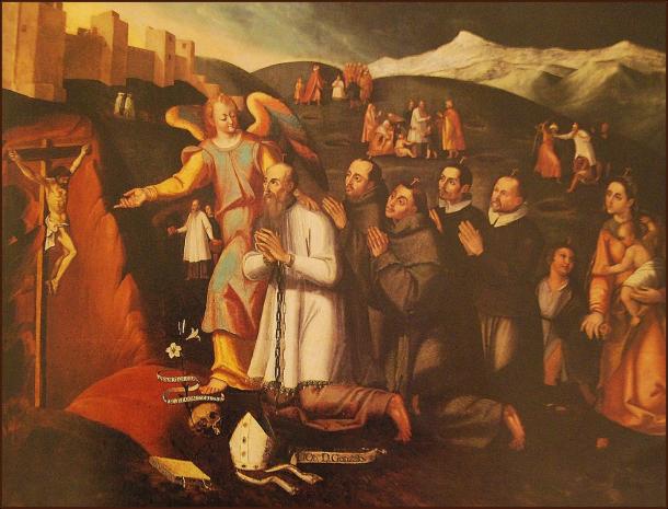 Martirio del Obispo de Jaén Don Gonzalo de Zúñiga, obra del pintor Pedro de Raxis, realizado en torno a 1610. Fuente: Blogspot