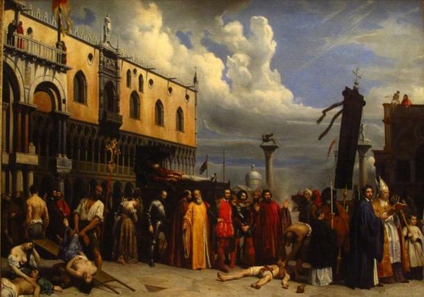 Homenaje fúnebre a Tiziano, muerto en Venecia durante la peste de 1576, de Alexandre Hesse | Foto: Museo del Louvre