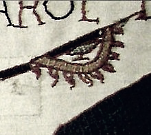 Fragmento del tapiz de Bayeaux, que representa el estandarte con el cuervo de Harald, Fuente: Wikicomons