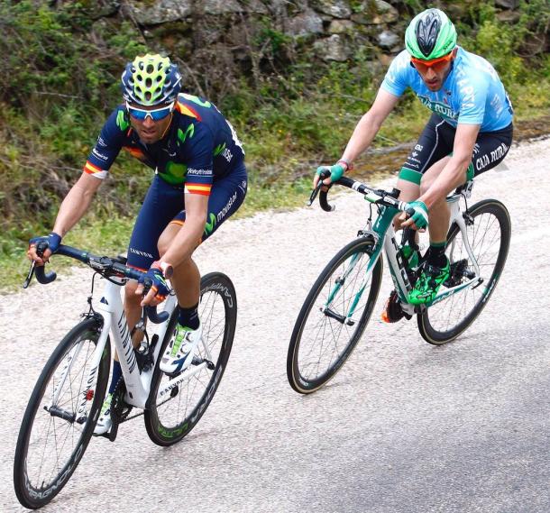 Carlos Barbero, el único en intentar seguir a Valverde | Fuente: Movistar Team