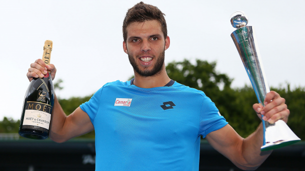 Defending Auckland champ Jiri Vesely was beaten in his first match of his defence (Via ATP)
