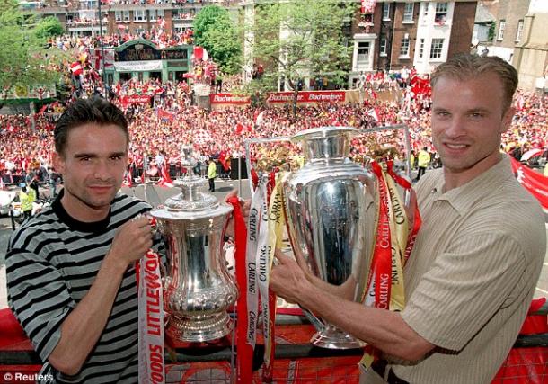 Dutch dominance; Marc Overmars and Dennis Bergkamp. | Source: daily mail