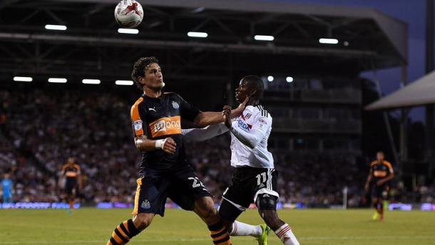 Janmaat playing one of his last games for Newcastle. Photo: SkySports