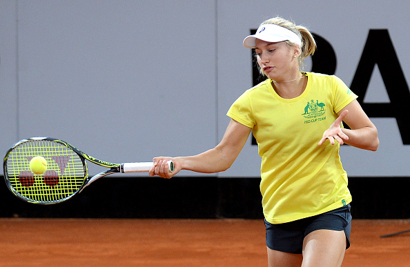 Daria Gavrilova Practicing Ahead Of Australia's Fed Cup Tie. Photo: Bradley Kanaris/Getty Images