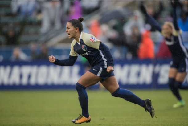 Debinha scored the opening goal of the season for the Courage in their 1-0 victory over the Portland Thorns FC. | Photo: @TheNCCourage