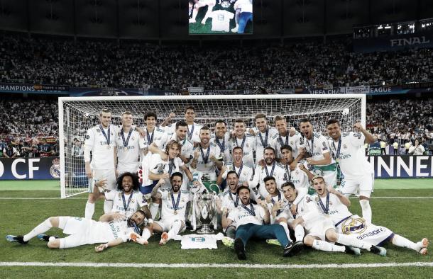 El Real Madrid celebrando la Decimotercera | Foto: Real Madrid