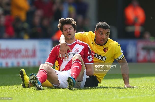 Deeney's tally of six goals - Boro is only matched by his total of six - Leeds | Photo: Getty