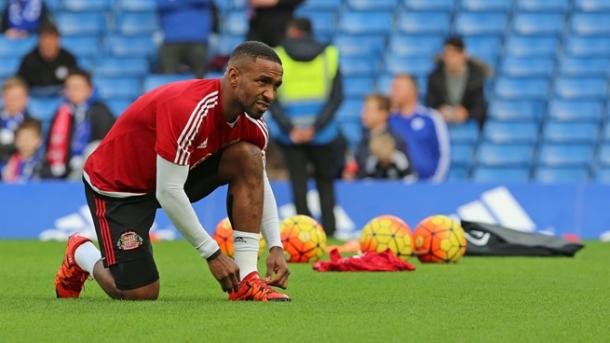 Defoe warming up for the Black Cats. (Photo: Sunderland AFC)