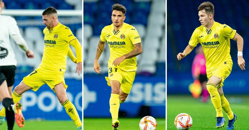 Los tres debutantes frente al Victoria CF en Copa del Rey / Foto: Villarreal CF