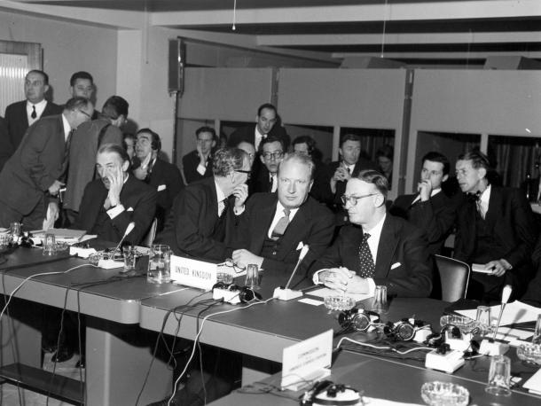 Delegación británica en 1961 en la apertura de negociaciones | Foto: Comisión Europea