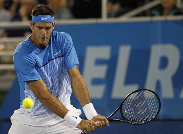 Del Potro hits a backhand during his match on Tuesday (Photo: Reuters)