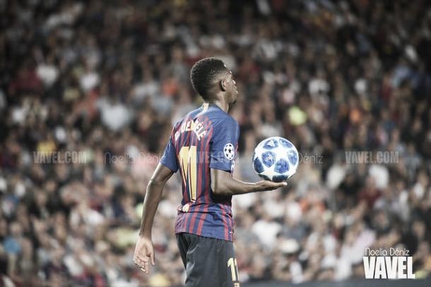 Imagen de archivo. Dembélé volvía a marcar ante el Espanyol | Foto: Noelia Déniz - VAVEL