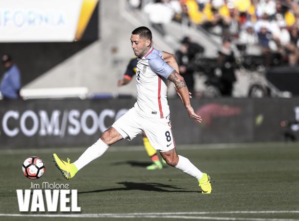 Clint Dempsey in action in the first half for the United States. (Source: Jim Malone/VAVEL)