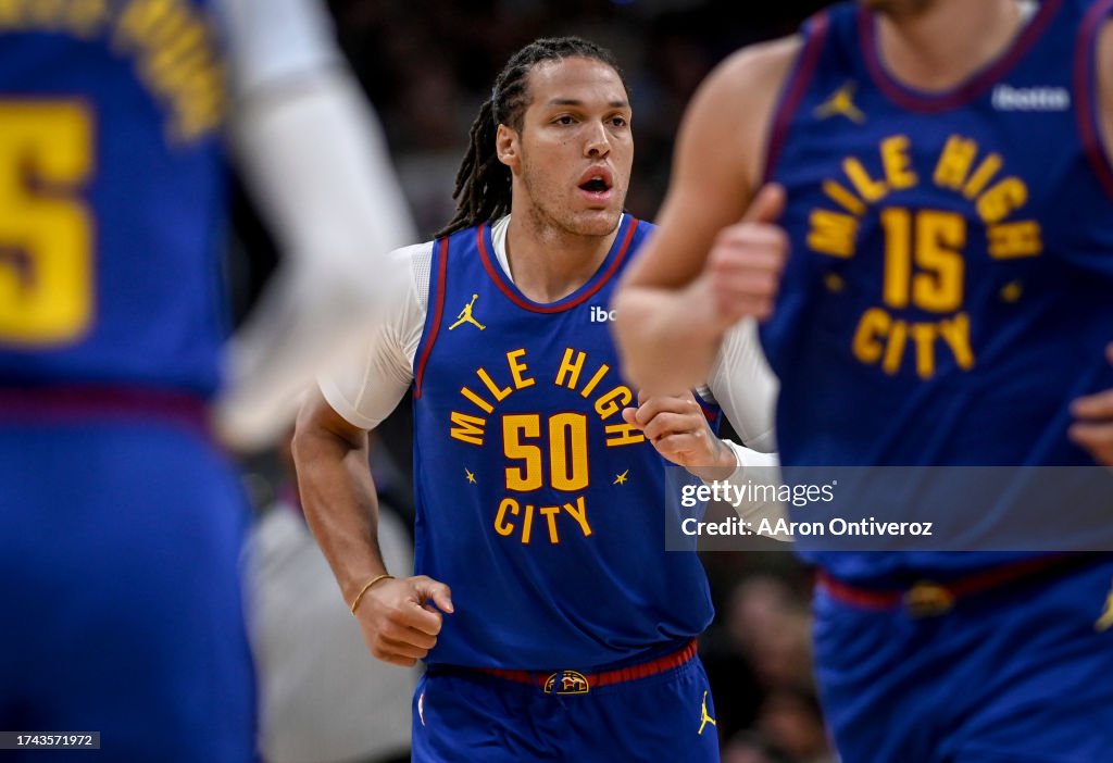 Aaron Gordon (50) of the Denver Nuggets and company take on the Los Angeles Lakers during the third quarter at Ball Arena in Denver on Tuesday, October 24, 2023. (Photo by AAron Ontiveroz/The Denver Post)
