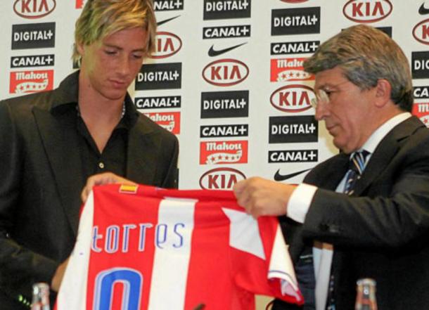 Fernando Torres en su despedida en 2007 del Atleti / Web oficial