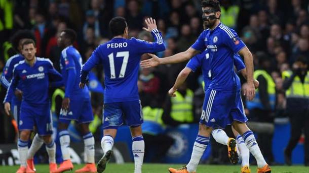 Costa celebra con Pedro su gol. Foto: The FA