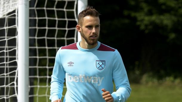 Above: Diego Poyet training with former club West Ham after leaving by mutual consent | Photo: whufc.com 