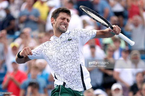 Djokovic at the Western and Southern Open, Cincinnati Masters. (Matthew Stockman/Getty Images)