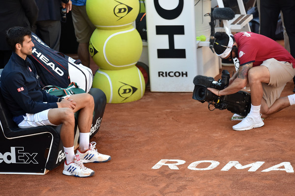 Djokovic lost his second final of the year in Rome, he looked dejected just before the trophy presentation (Photo by Giuseppe Bellini / Getty)