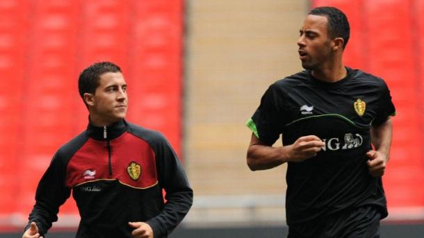 Hazard y Dembele en un entrenamiento con Bélgica.Foto: ESPN