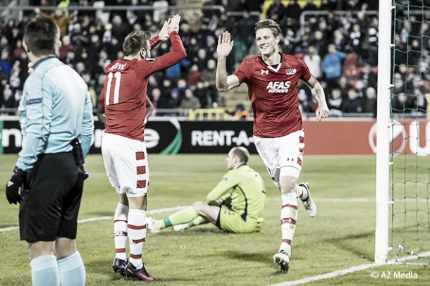 Foto: az.nl / Weghorst celebrando un gol con el AZ