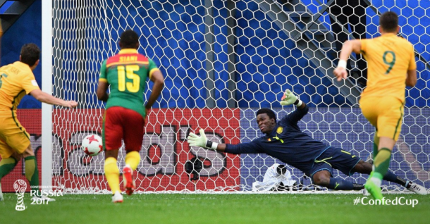 Ondoa no pudo detener el penalti de Milligan | Foto: FIFA