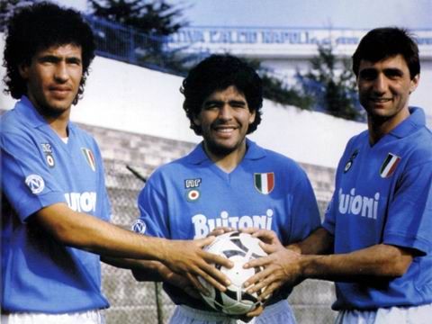 Maradona, Giordano y Careca, el trio de lujo napolitano / (Fuente: Pinterest)